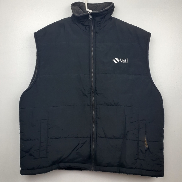 vail Jackets & Coats Vail Black Vest Mens Reversible Full Zip